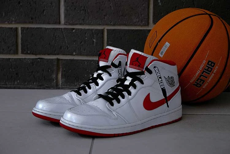 Basketball-Shoes-for-Flat-Feet-pair-of-white-air-jordan