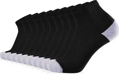 JOURNOW 10 Pairs Men's Cotton Extra Heavy Cushion Low Cut Socks