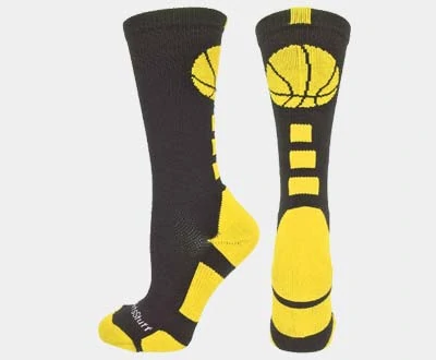 MadSportsStuff Basketball Logo Athletic Crew Socks
